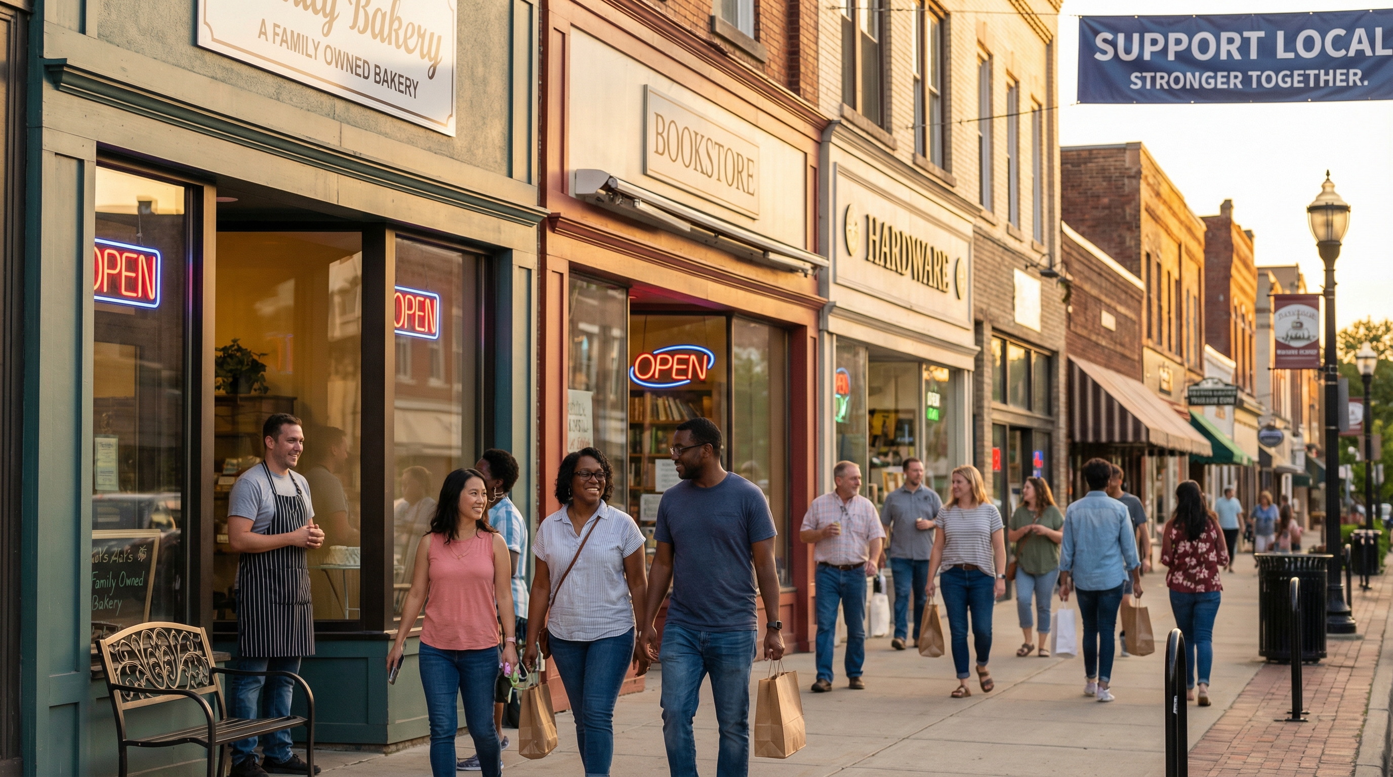 Small businesses on Main Street with community support