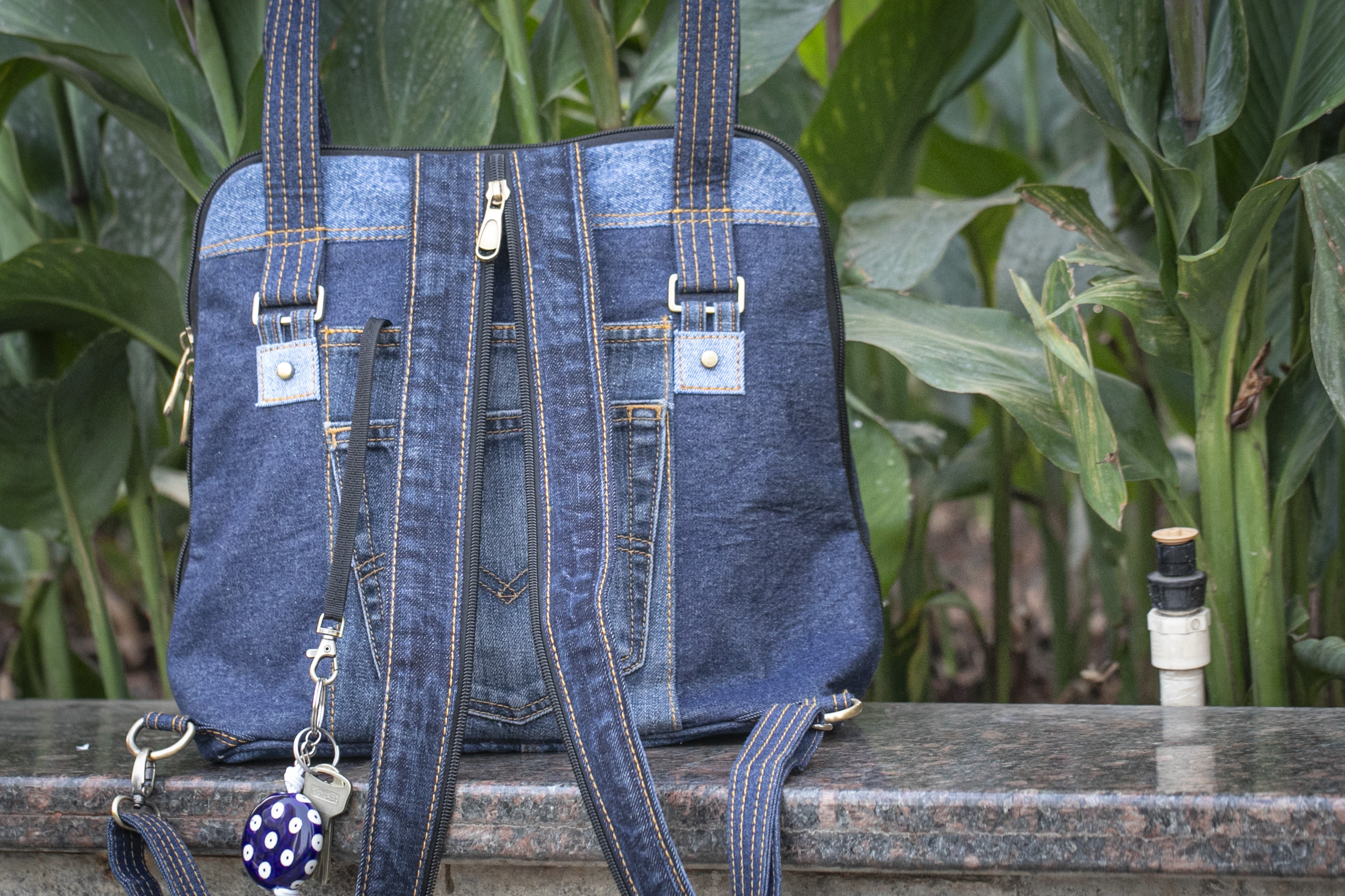 Back view showing Born Again's hidden backpack straps