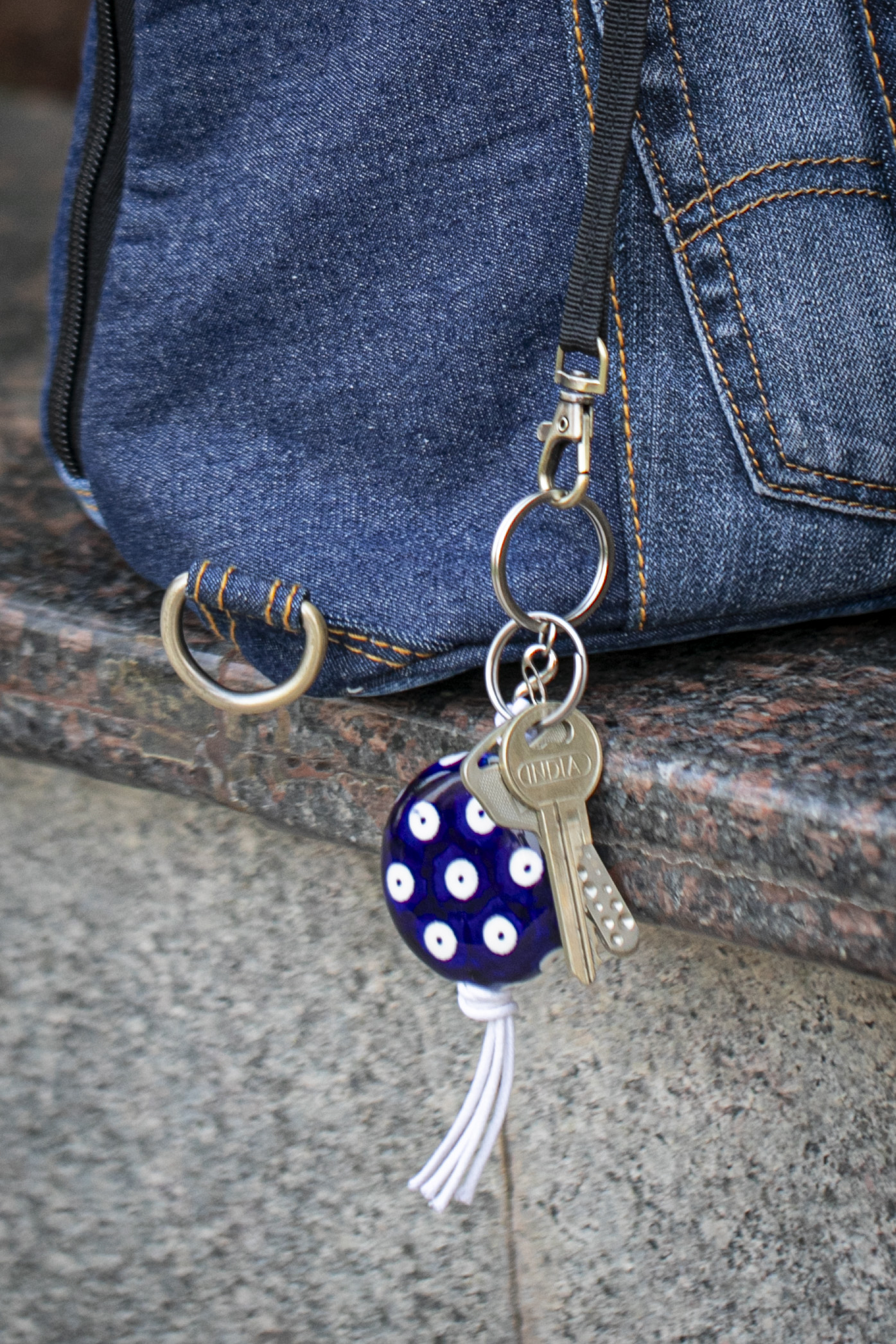 Born Again's built-in key holder with keys attached